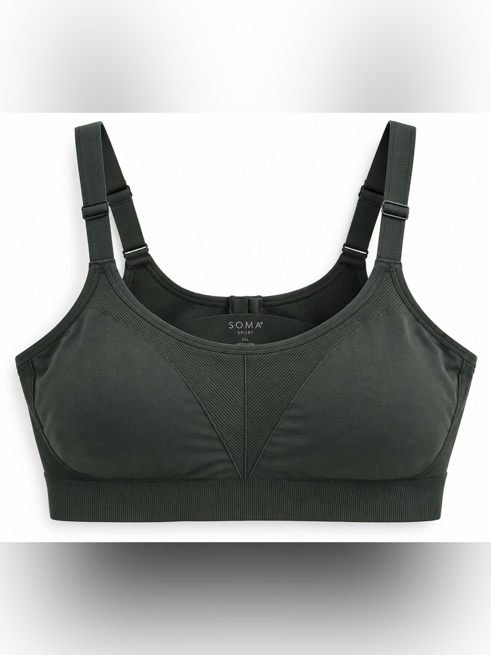 Soma Sport Seamless Ballet Back Bra XXL Nightwatch Olive Wireless NWT